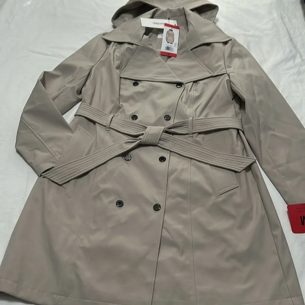 NWT Calvin Klein Women’s Trench Coat color oyster size M, L - Picture 5 of 10